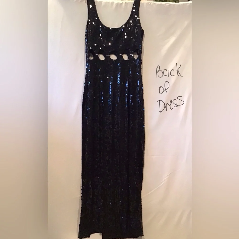 Niteline Black Sequin Gown/Prom Dress - Picture 3 of 8